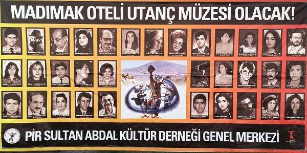 Madımak Hotel shall become a Museum of Shame, Pir Sultan Abdal Alevi Association, 2019, Sivas.