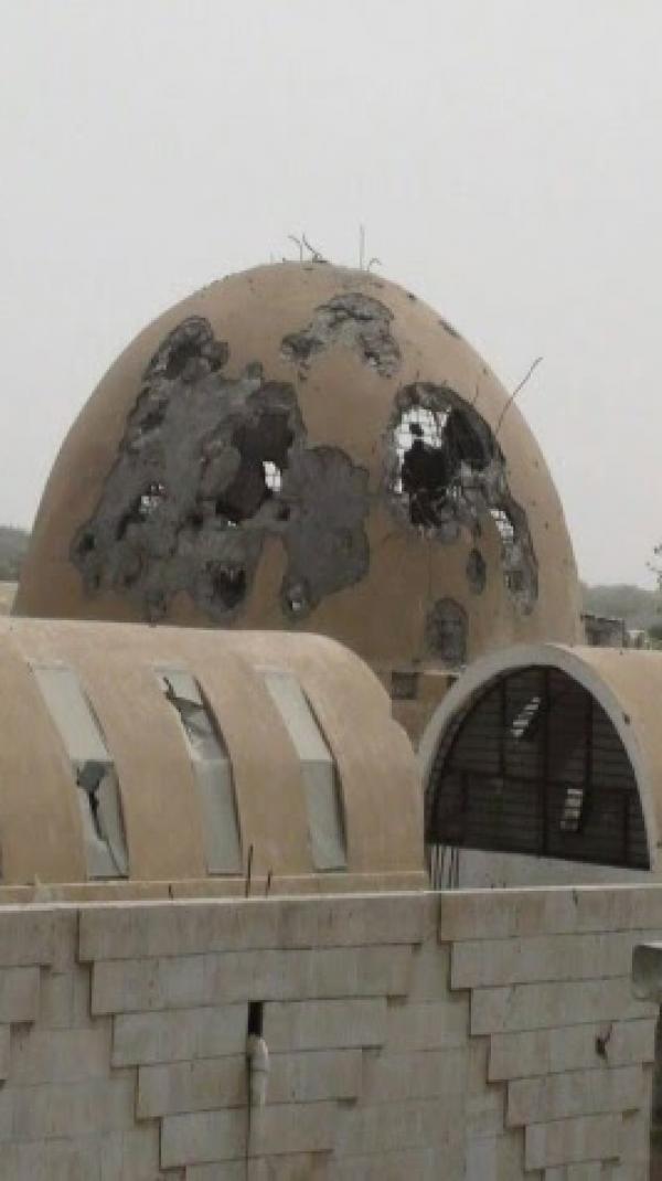 Zinjibar Museum - destruction of upper part by mortar rounds during storming and looting, This is Aden Website, 24 March 2018