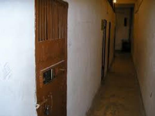 Prison cells at Khiam Detention Cells whose only light comes through ventilation holes in the ceiling, isolation cells, interrogation rooms and communal cells, The Electronic Intifada, 30 October 2004.